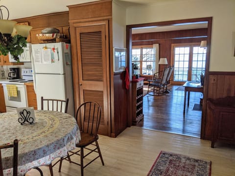Kitchen looking into the living room. 