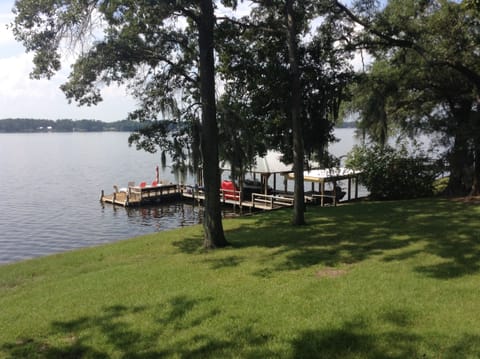 Boathouse and dock with ladder for swimming