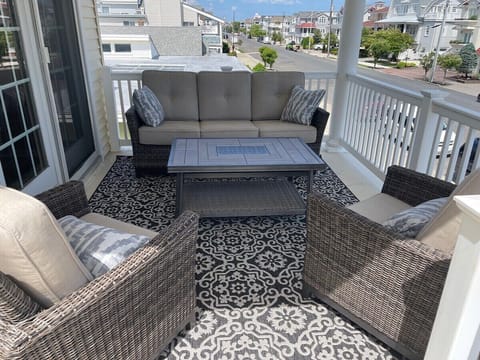 Comfortable Outdoor Seating under the covered porch