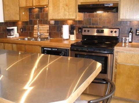 Kitchen with Stainless Steel and Bamboo countertops