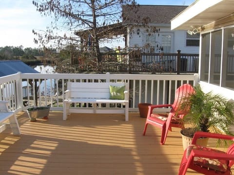 Right side of large outside porch/deck