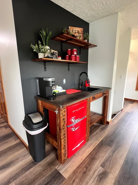 2nd floor coffee bar and refrigerator- perfect for morning brewing