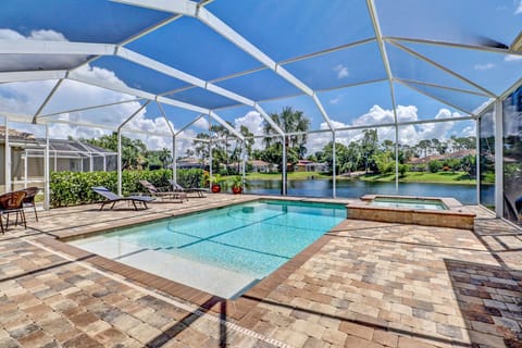 Pool view from villa