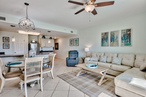 Living room + dining area
