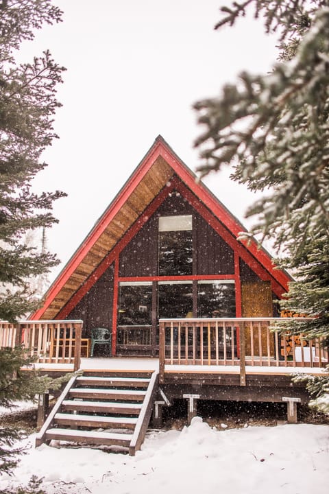 Front view of cabin.  Let it snow!