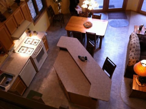 view of our kitchen from the Loft