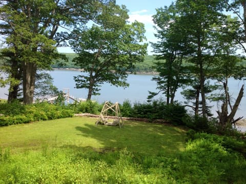 View from deck.  Note pier and float.