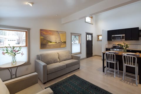 Living room view from bedroom door