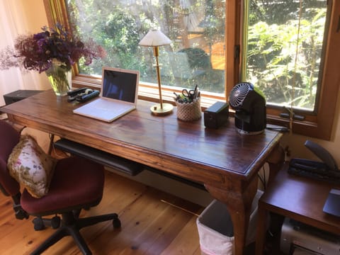 writing desk, secure Wi-Fi, printer, Bose sound radio & CD