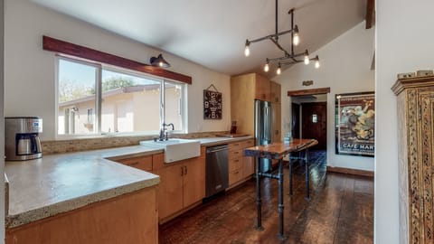 Sink area with window to central courtyard
