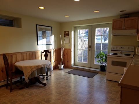 looking out the entry way from kitchen