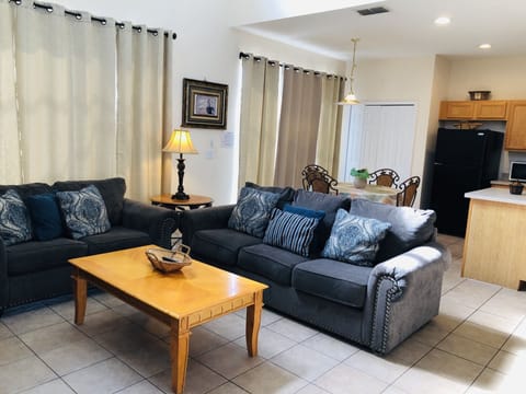 Open family room with new sofa and sofa bed 