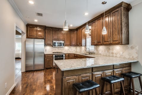 Fabulous new kitchen with granite countertops and stainless appliances