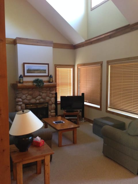 living room with fireplace