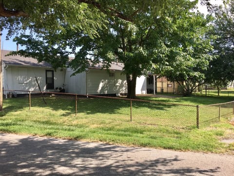 Backyard; very large and fenced in. 