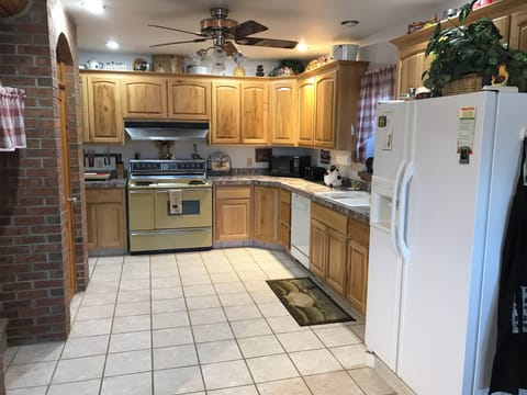 Fully equipped and stocked kitchen.