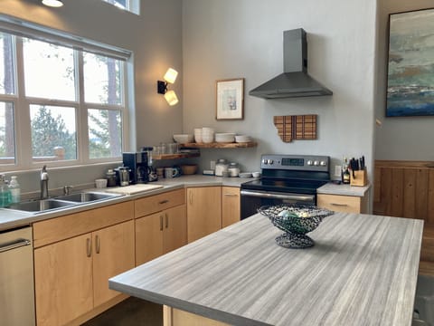 The kitchen. Well equipped, with beautiful views make cooking a delight! 