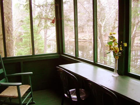 Screened porch for morning coffee or late afternoon breezes.Right on Moose River