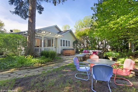 Back patio, hot tub, back deck