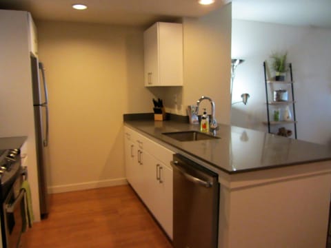 Your updated kitchen with gray quartz counters