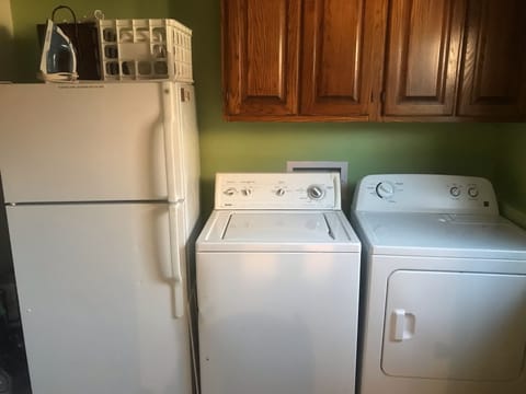 Downstairs fridge for extra food and beverages. Washer and Dryer too!