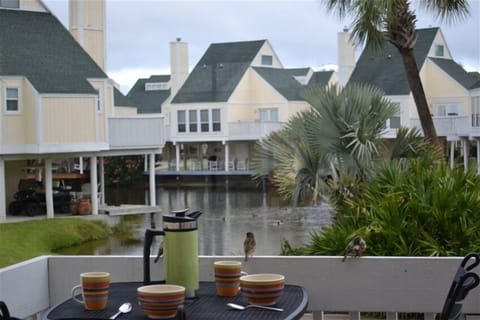 Breakfast and Coffee on the deck with the birds and ducks!