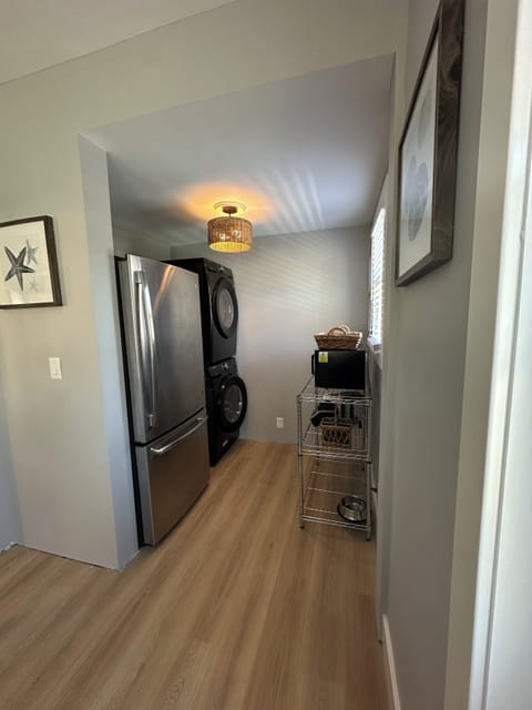 Fridge, microwave, washer, dryer