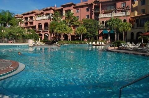 Pool #1 behind the main building.  Has 1 of the lazy rivers.