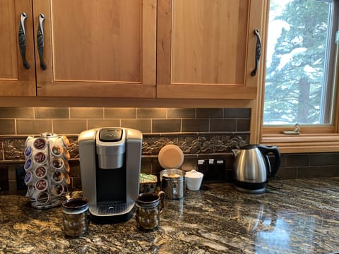 keurig, pods and tea!  Traditional coffee makers  and grinder also available