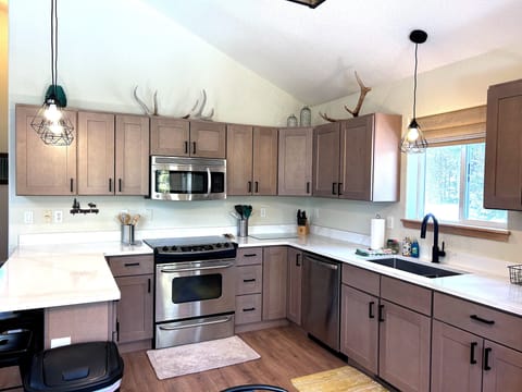 The kitchen has been remodeled a great place to create the fantastic meals.