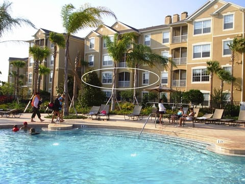Slide and hot tub
