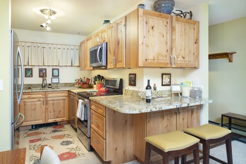 Renovated kitchen loaded with all the comforts of home.