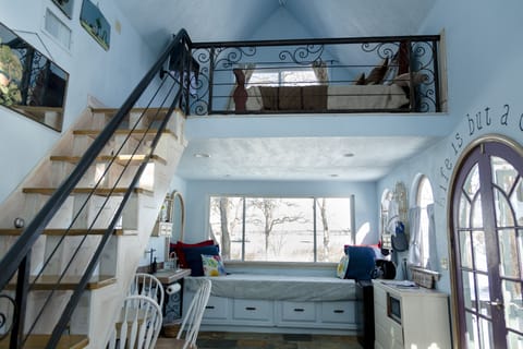 Upstairs loft & downstairs window seat/bed