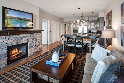 Gas fireplace, large smart TV, high speed internet and more.