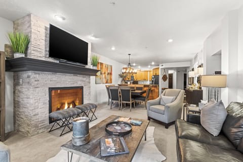 Living Room │ Ample Seating, Gas Fireplace, Smart TV, Soundbar