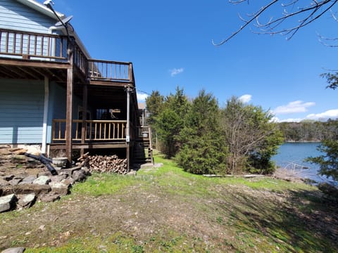 House is very close to the water's edge.