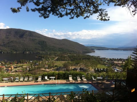 View of the Grand and Shadow Mountain Lakes from Grand Lake Lodge
