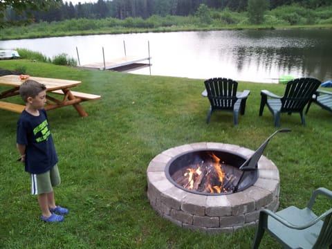 Roast marshmallows or cook and eat an entire meal at the pond