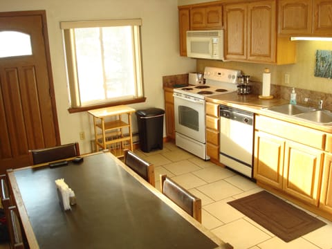 The fully equipped kitchen has all you need plus soaps, linens and paper towels.