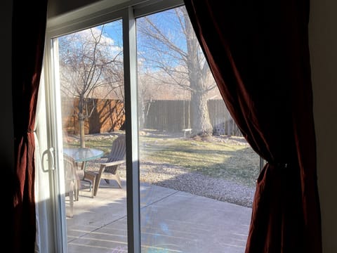 View to backyard from master bedroom