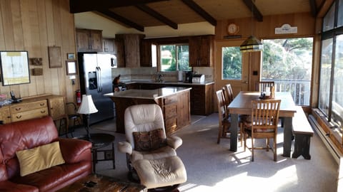 View of south end of great room with our new kitchen.