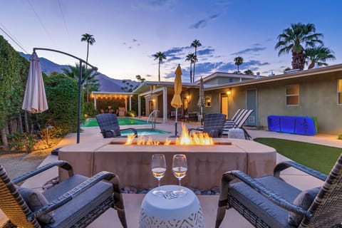 twilight view from the fire pit
