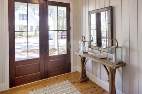 The entryway is bright and large