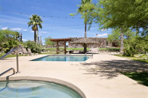 Built-in pool and hot tub