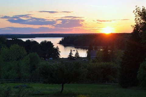 Summer sunset overlooking the cove from the guesthouse