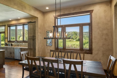 Main dining room with chairs for 8 people