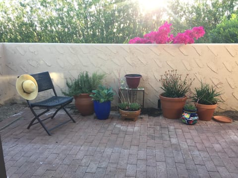 One of three patio areas