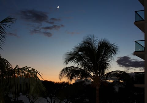 Sunset and moonrise from the lanai.