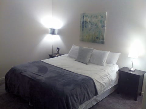 Large guest bedroom with walk-in closet, 34' LED/HBO king pillow top bed.