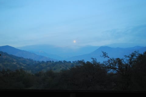 moonrise over the Sierra view from the cottage